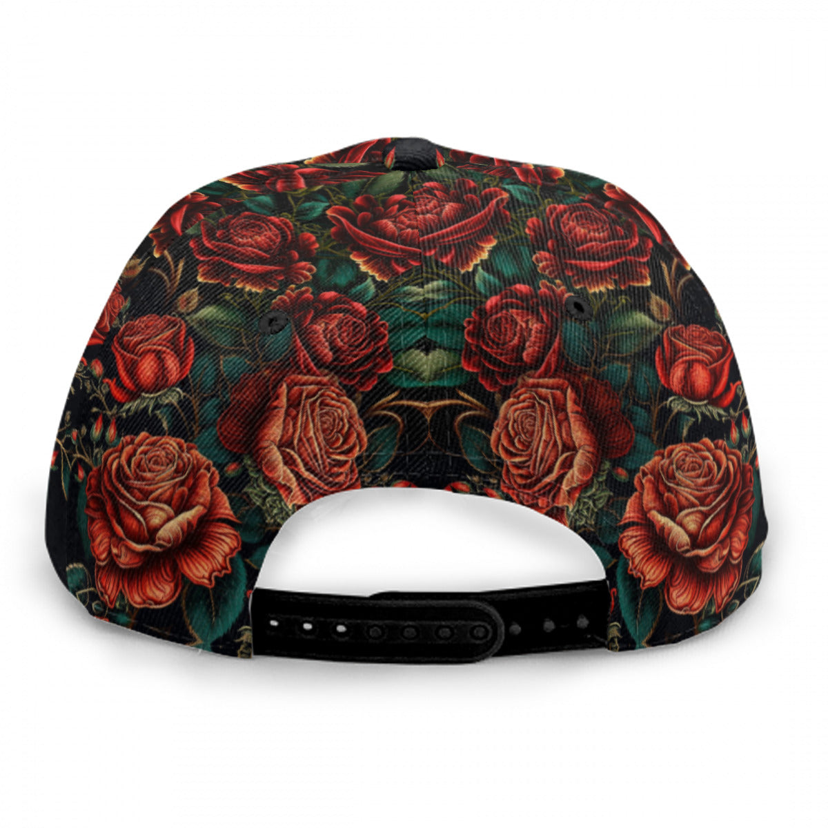 Embroder Print Roses Baseball Cap With Flat Brim