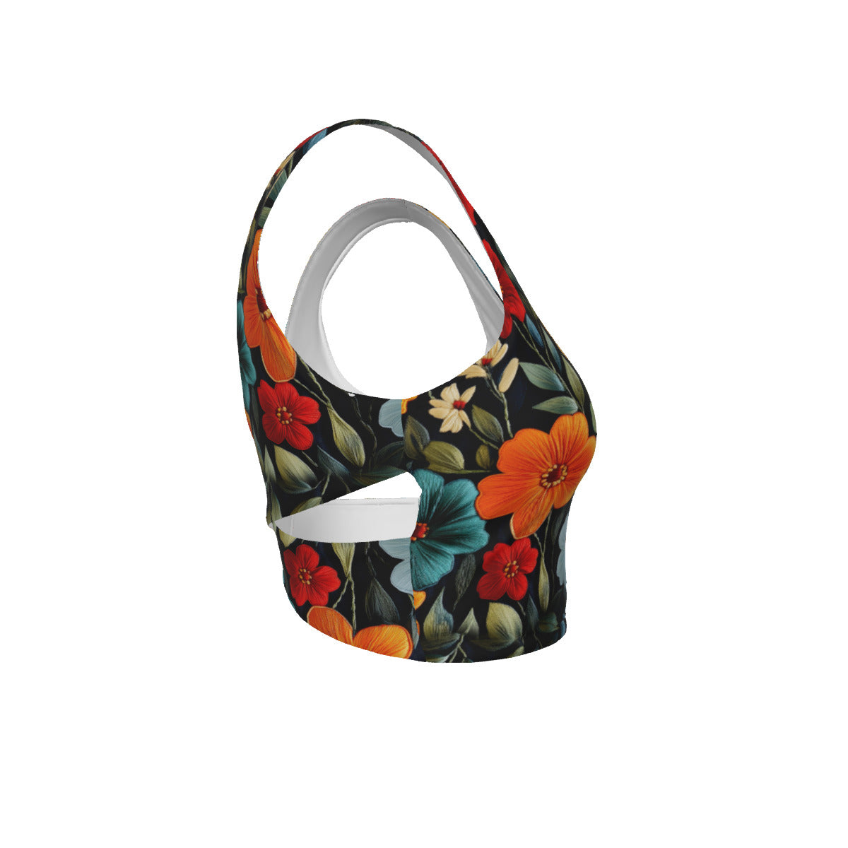 Yoga Embrodery Print, Women's Back Cross Sports Bra