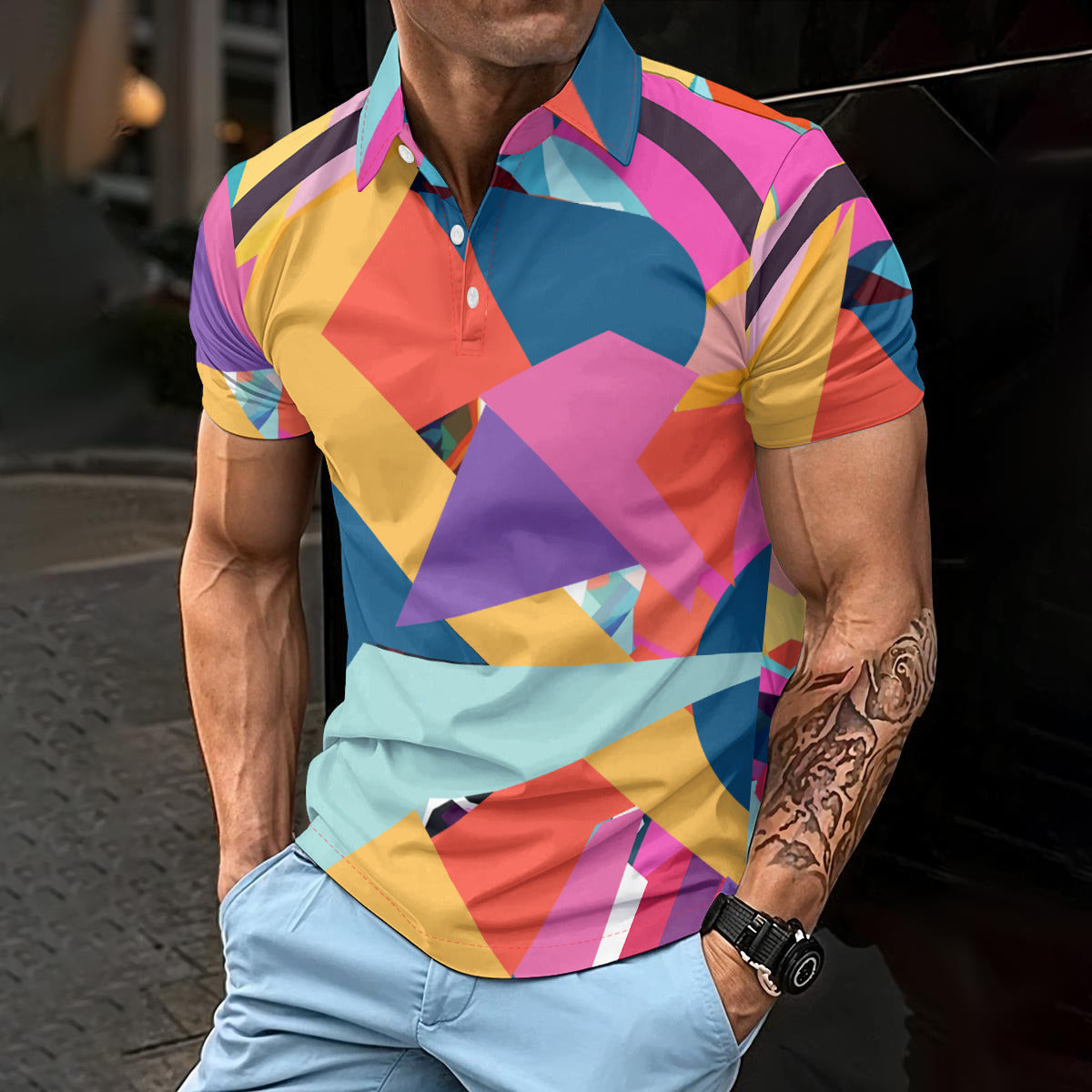 All-Over Print Men's Polo Shirt