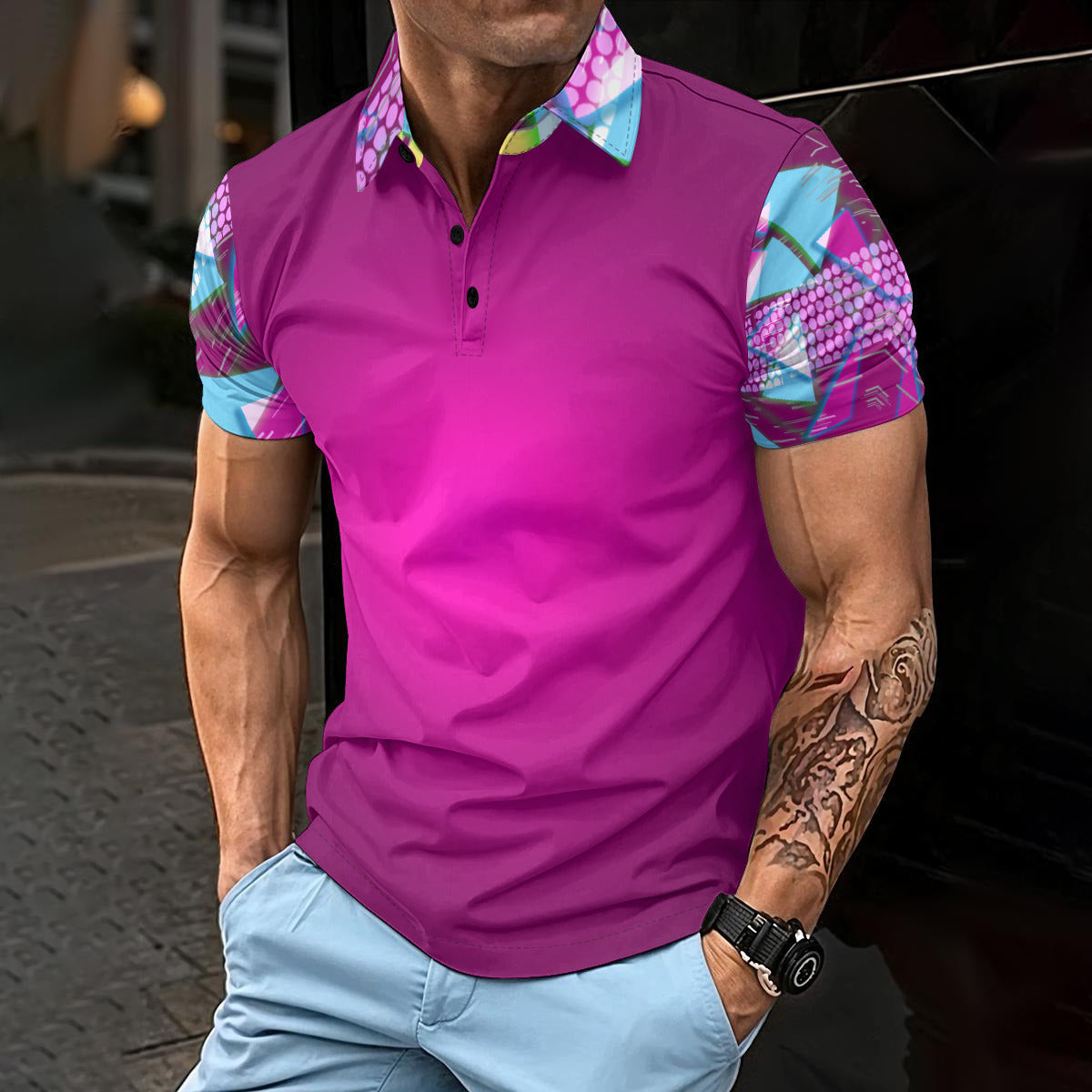 All-Over Print Men's Polo Shirt
