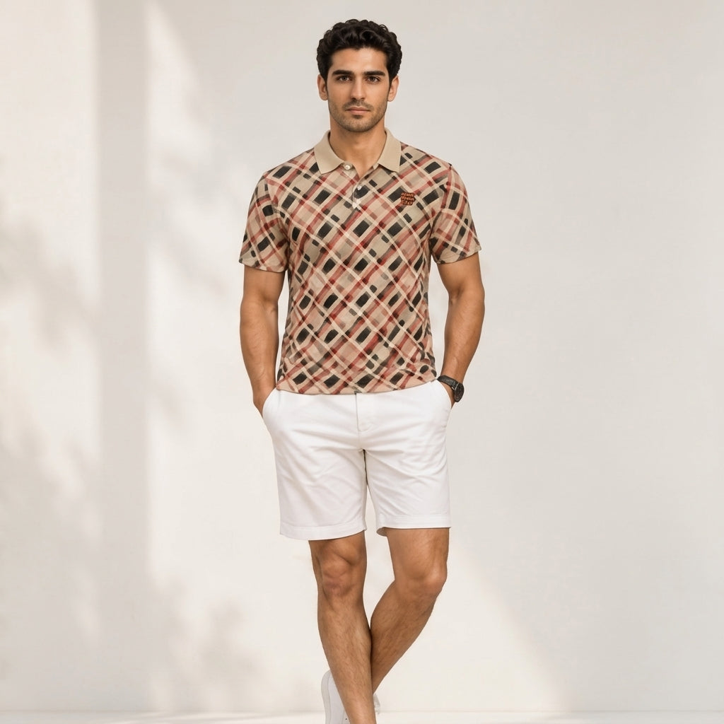 All-Over Print Men's Polo Shirt|Bonded Seam