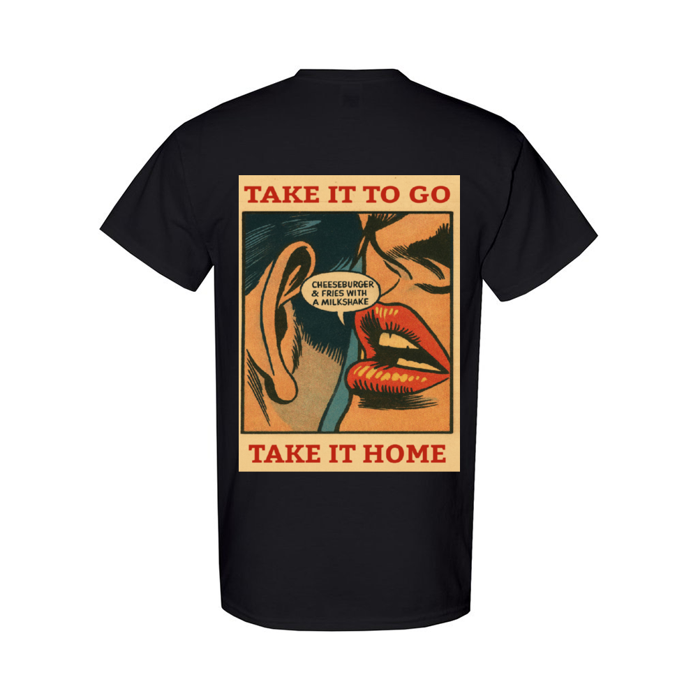 Take it Home, Take it to Go [Front & Back Printing] Hamburger and a Milkshake