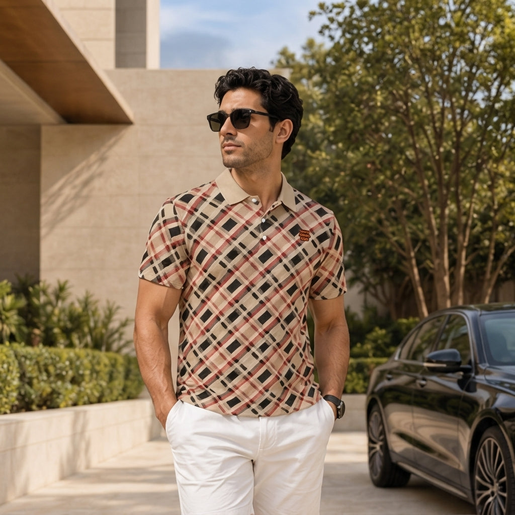 All-Over Print Men's Polo Shirt|Bonded Seam