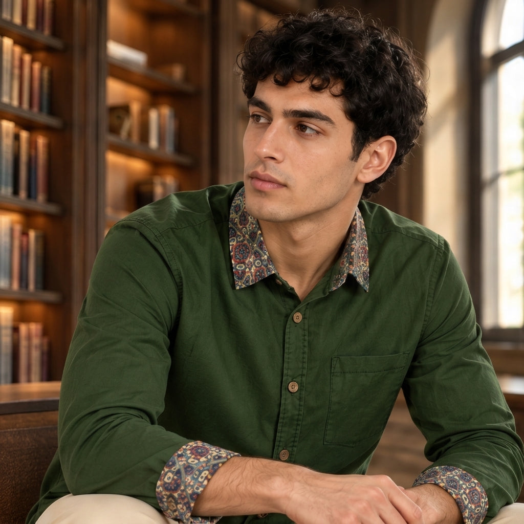 Clover Casual Lapel Long Sleeve Shirt|140GSM Slub Cotton