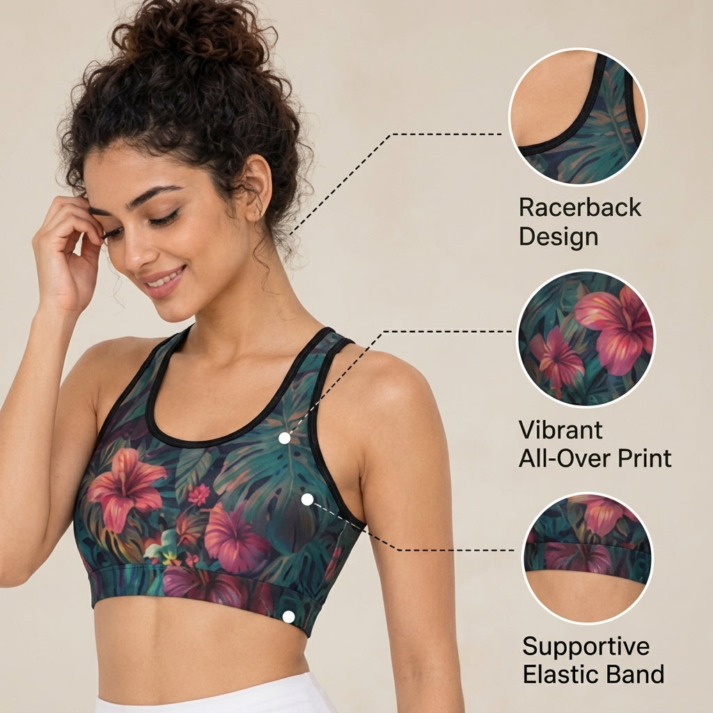 All-Over Print Sports Bra