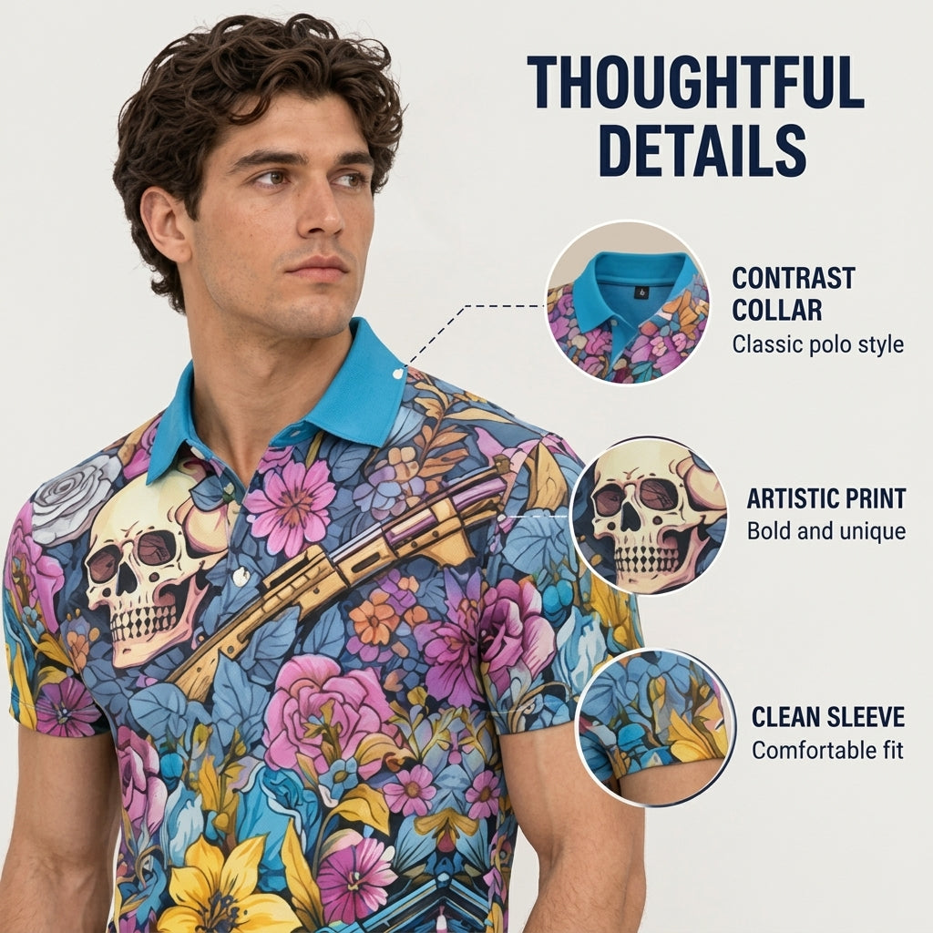 All-Over Print Men's Polo Shirt