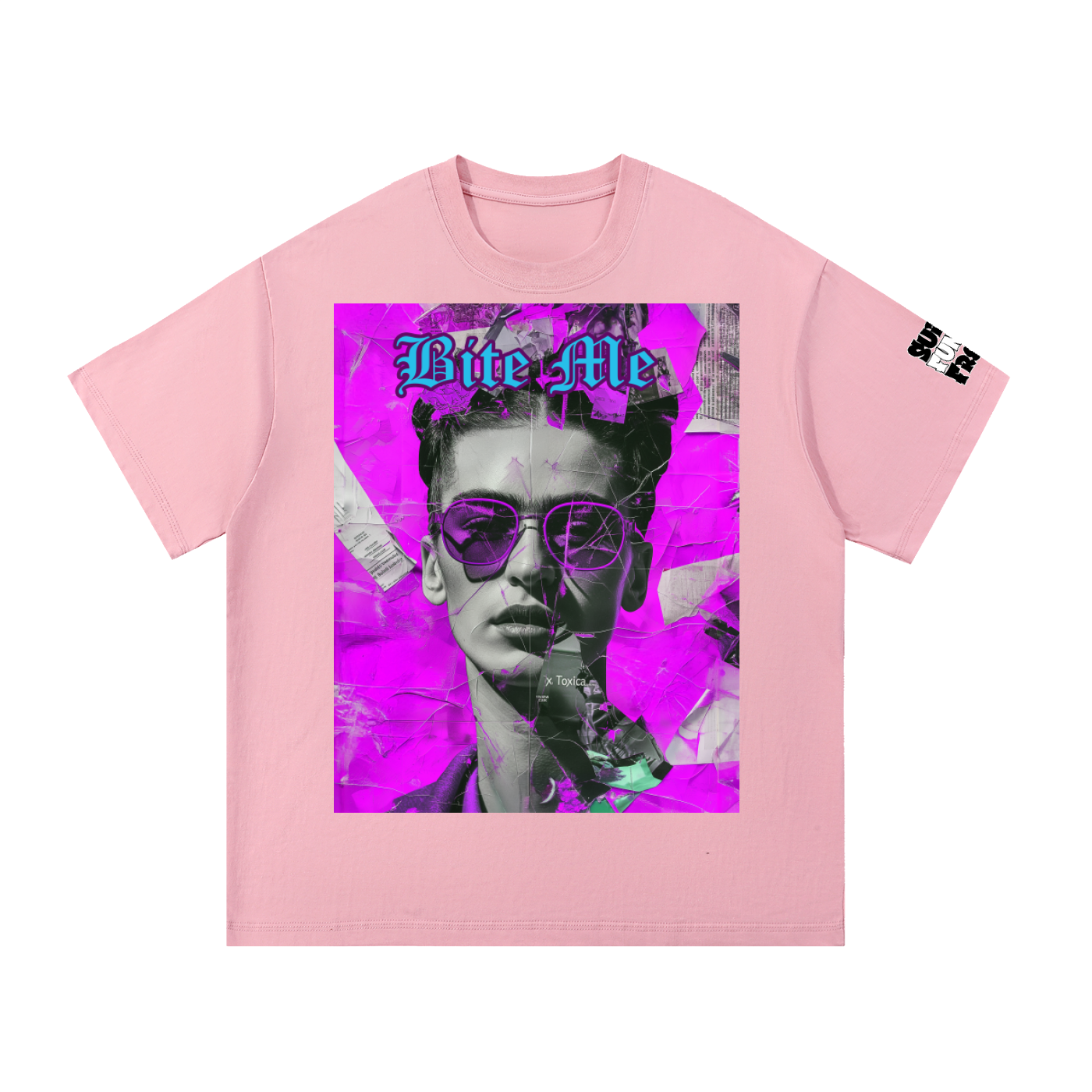 Bite Me Purple on Cotton T-Shirt