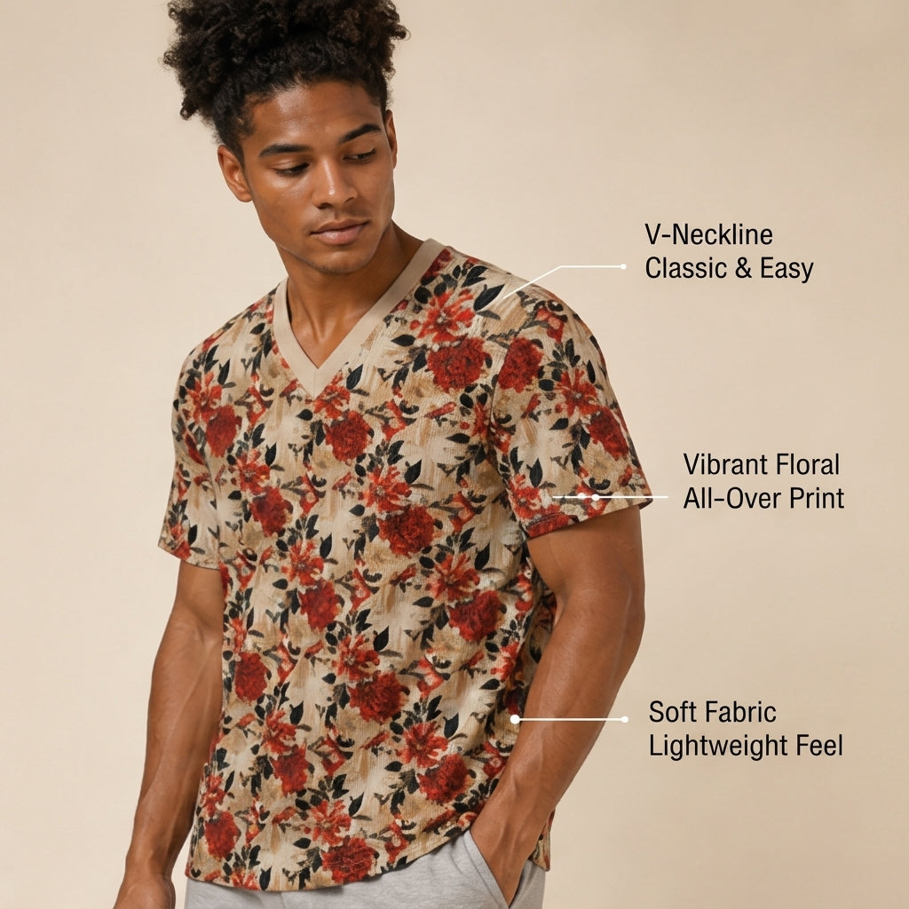 Suave 3 Classic V-Neck T-Shirt|Bonded Seam