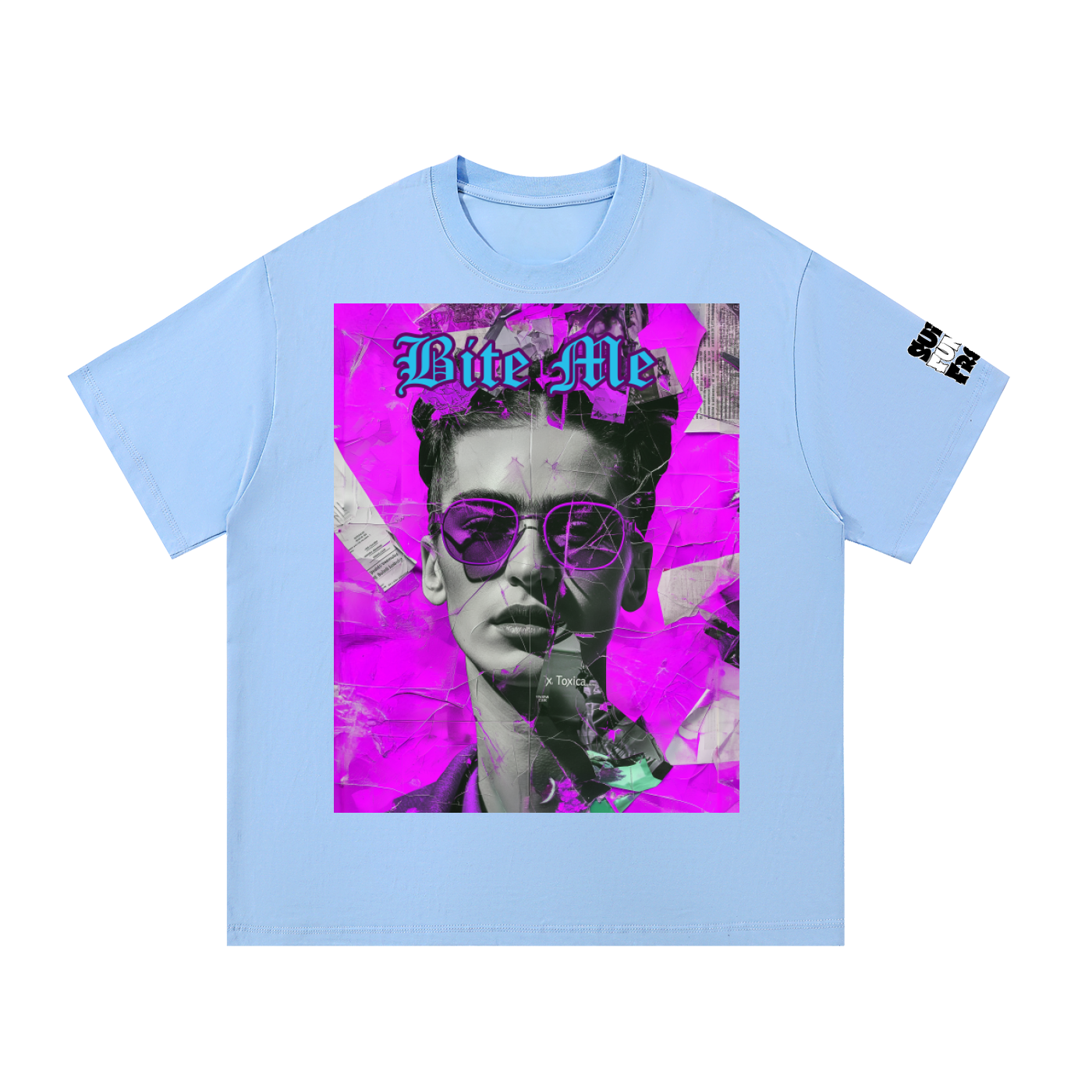 Bite Me Purple on Cotton T-Shirt