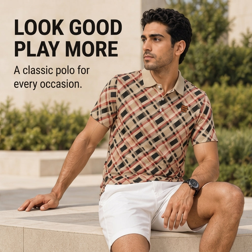 All-Over Print Men's Polo Shirt|Bonded Seam