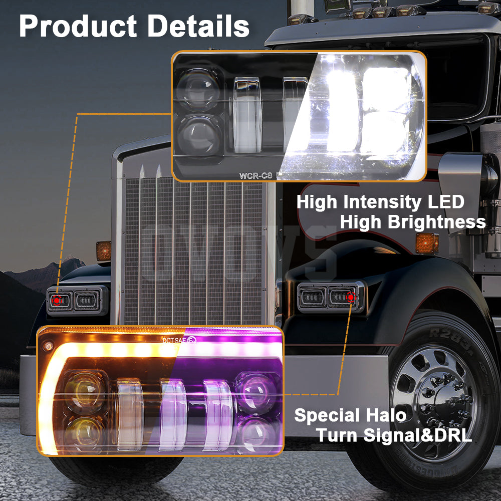 OVOVS Newest 55w Angel Eyes DRL Turning Light Truck 4X6